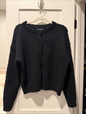 GAP Black Knit Button-Up Women's Cardigan